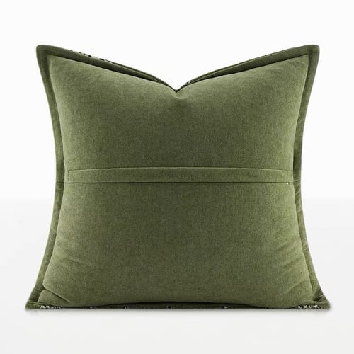 غطاء وسادة أخضر فستقي برسمة نمر