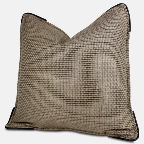 غطاء خدادية جلد ذهبي داكن بحواف سوداء أنيقة | Fanc...