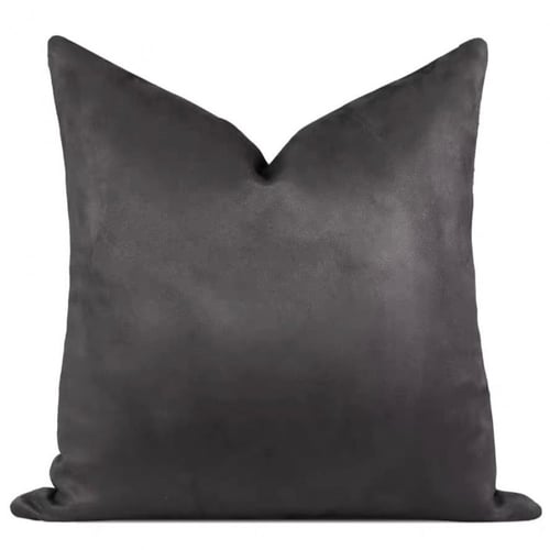 غطاء وسادة رمادي واسود بنقش مميز