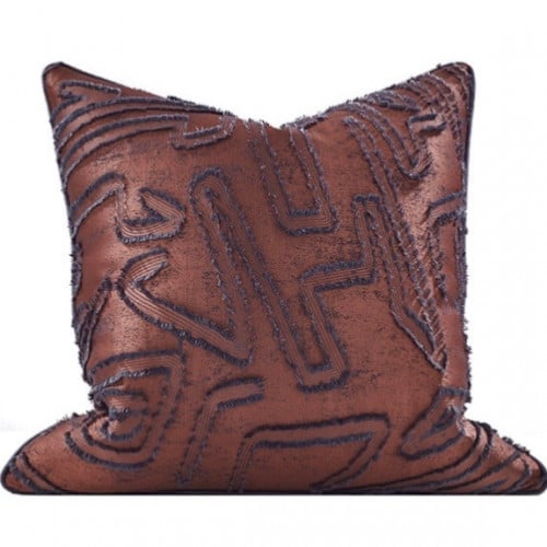 غطاء وسادة اورنج بخيوط رمادي غامق