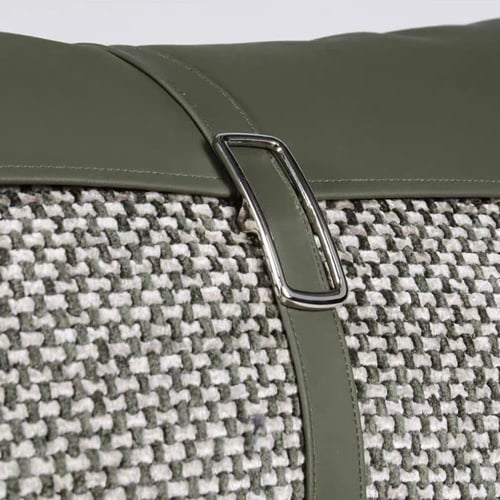 غطاء خدادية أنيق أخضر زيتي وتفاصيل جلدية | كوشنز م...