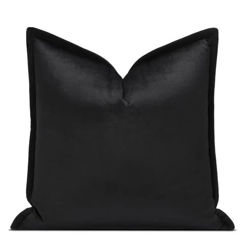 غطاء وسادة اسود بتطريز ذهبي