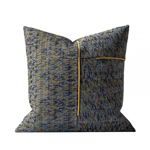 غطاء وسادة ازرق واصفر