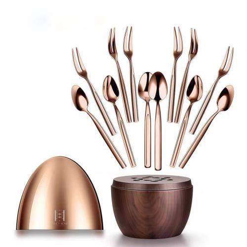 طقم ملاعق و شوك صغيره 12 قطعه روز قولد