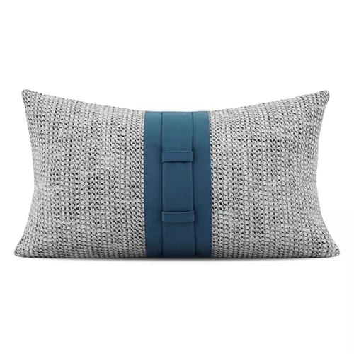 مجموعة أغطية وسائد رمادي وازرق