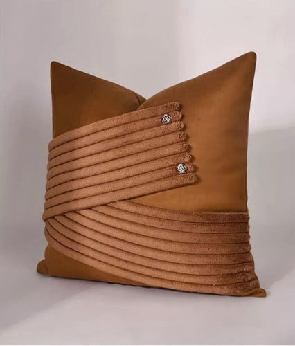 غطاء وسادة مودرن بني