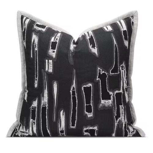 غطاء خدادية أسود بنقشة عصرية بارزة | كوشنز فخمة لل...