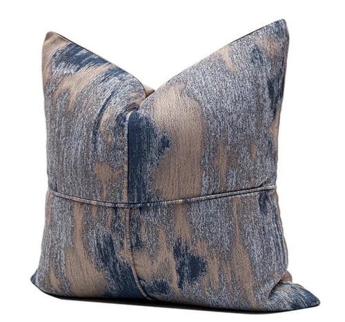 غطاء وسادة باللون الخربزي والازرق مقاس 45x45cm