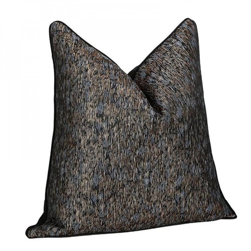 غطاء وسادة اسود بذهبي