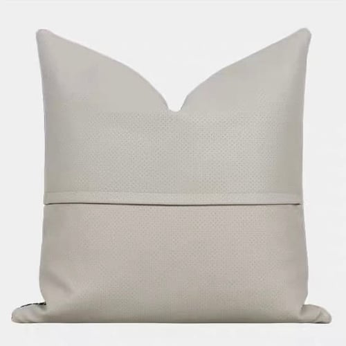 غطاء وسادة بيج ورمادي غامق