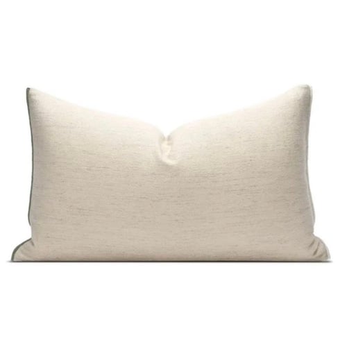 غطاء وسادة اوف وايت واخضر