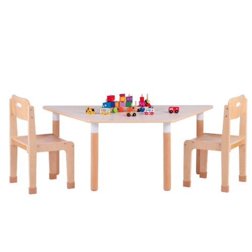 طاولة خشبية تفاعلية مشطوفة 4 طلاب - ارتفاع 50