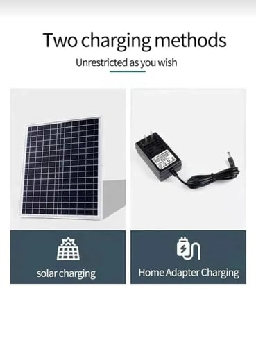 مروحة شمسية DENX DX2606 قابلة لإعادة الشحن مع LED...
