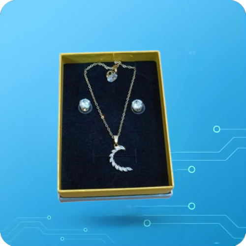 سلس اللون ذهبي بشكل جديد مع كريستال مع حلق