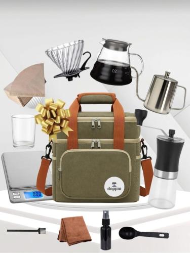 مجموعة ادوات القهوه مكونه من 12 قطعه مع حقيبه وادو...