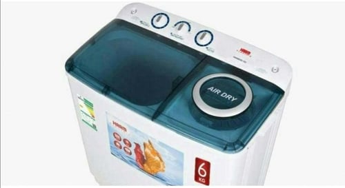 غسالة بحوضين سعة 6 كغم من هام HWM6000-21N، لون ابي...