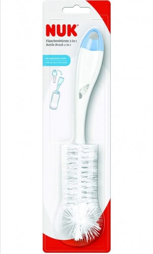 فرشاة زجاجة وحلمة 2 في 1 من نوك (قد تختلف الألوان