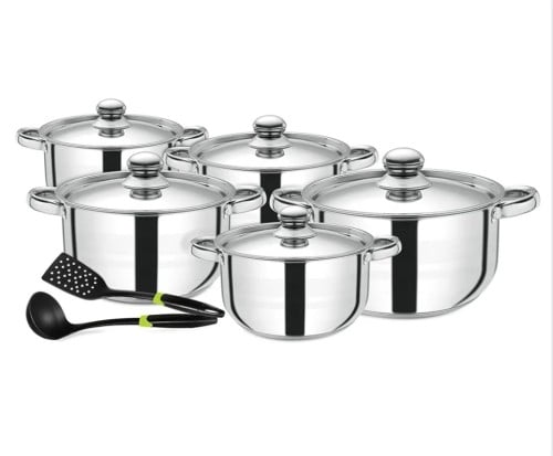 رويال فورد RF9350 طقم اواني طبخ 12 قطعة، فضي، ستان...