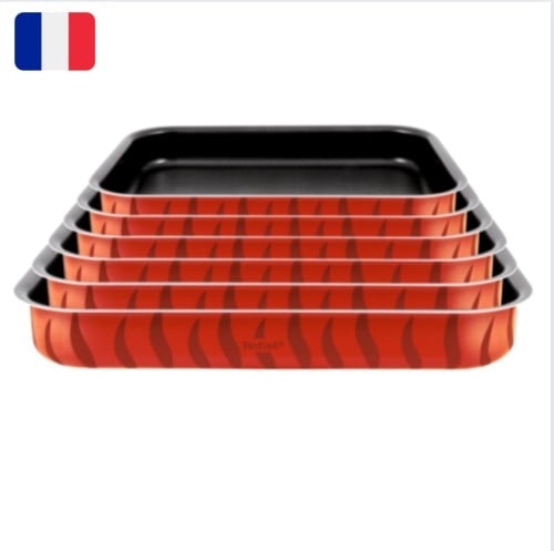 تيفال طقم اطباق فرن مستطيلة 6 قطع، متعدد الالوان