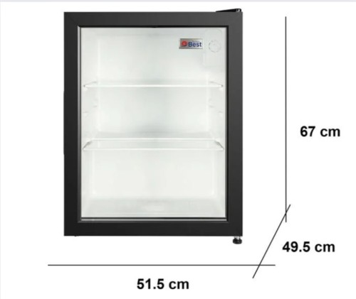 ثلاجه تكنو بيست عرض 76 لتر , مقاس 2.7 قدم-واجهة شف...