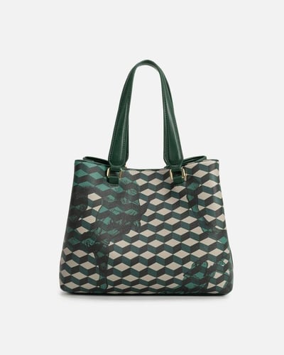 شنطة نسائية من الجلد باللون الأخضر