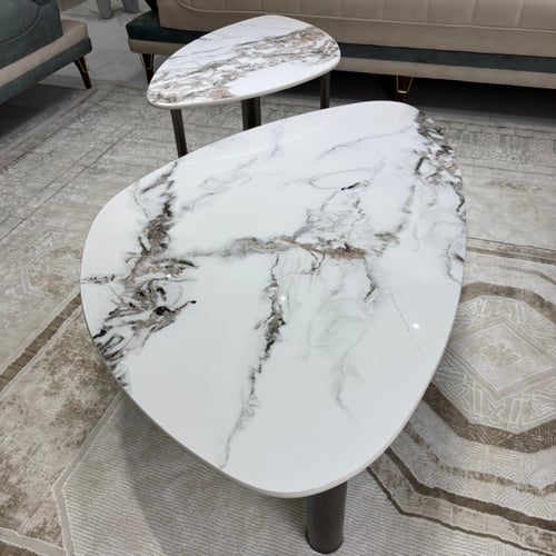 طقم بيضاوي قطعتين رخام