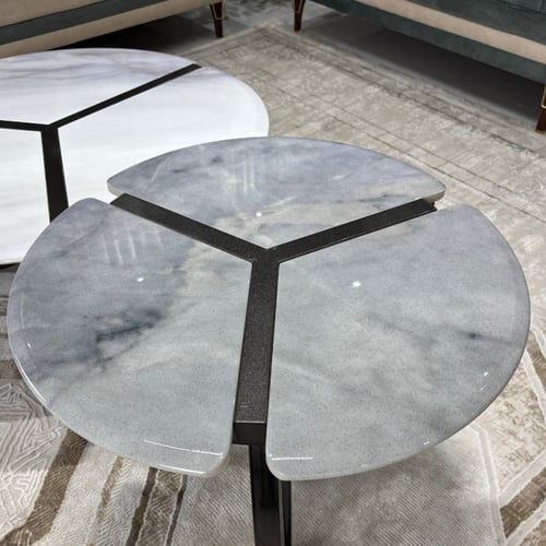 طقم طاولة قهوة بسطح رخام طقم النرد