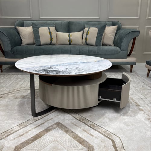 طاولة قهوة دائرية طقم هاغروم