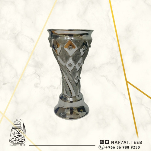 مبخرة خزف حجم كبير لون فضي