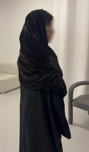 طرحة دبل فيس أسود ساده ومخمل (أسود ـ بني - موف غام...