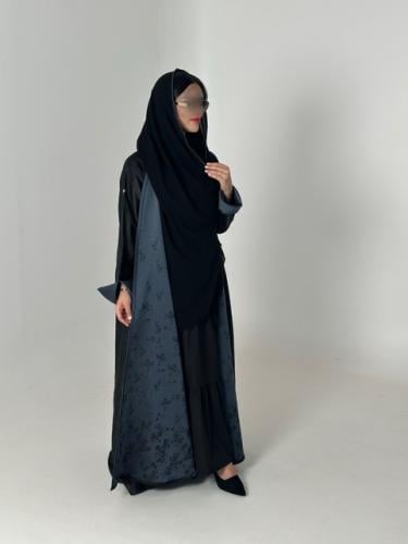 N48 - كلوش - قماش التفته - اسود / أزرق بحري