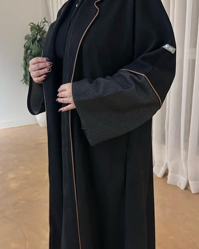 N33-(لذر جملي) نص كلوش قصة معطف ناعم اطراف لذر