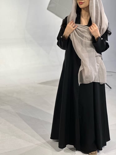 N24 عباية رسمية بقصة معطف (أسود)