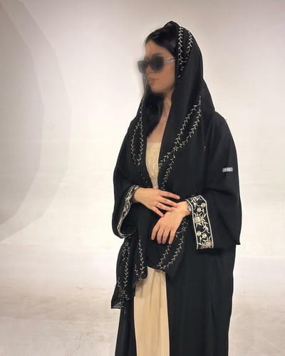 طرحة لايزر - مطرزة لون ذهبي مطفي