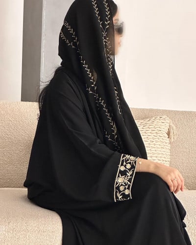 طرحة لايزر - مطرزة لون ذهبي مطفي