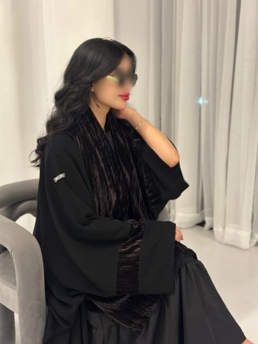 طرحة دبل فيس أسود ساده ومخمل (أسود ـ بني - موف غام...