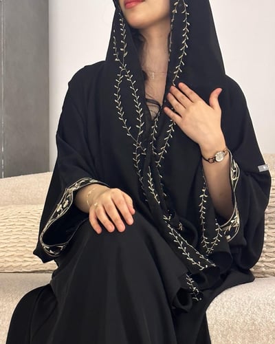 طرحة لايزر - مطرزة لون ذهبي مطفي