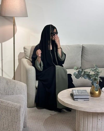 N28 - نص بشت - دبل فيس (أسود - اخضر ماتشا )