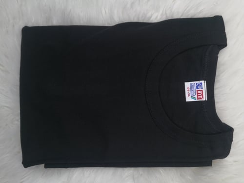 درزن 12فنيلة دائري أسود BYC