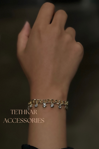 اسوارة فصوص مطلية ذهب #1