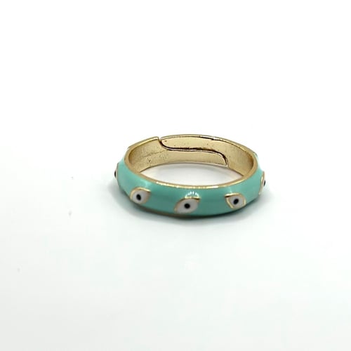 خاتم عين مطلي ذهب #10