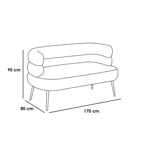 كنبة مقعدين 170×80×90 سم - أزرق