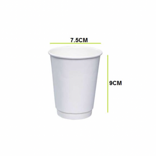 اكواب ورقية أبيض طبقتين الحجم( 8 ) أونص