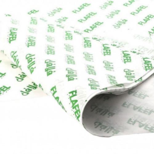 Green falafel sandwich paper