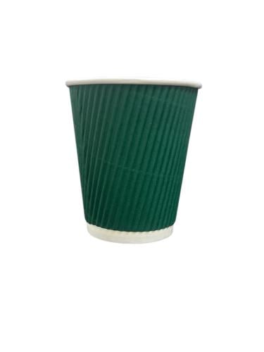 Green two-layer paper cups, size 8 ounces