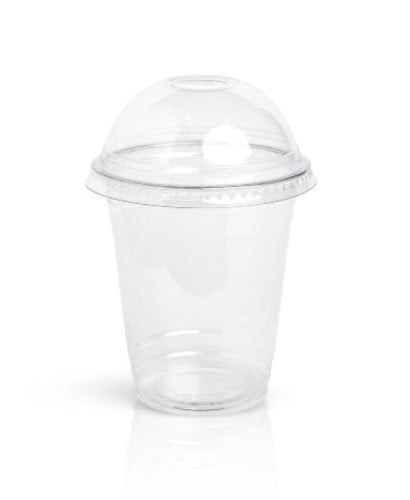 Jasco clear plastic cup with dome lid 12 oz