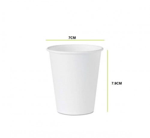 أكواب ورقية ابيض الحجم (7) أونص