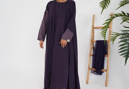 Two Purple shades Abaya