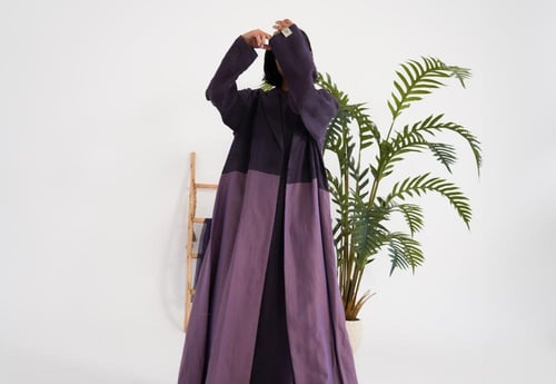 Two Purple Split Abaya