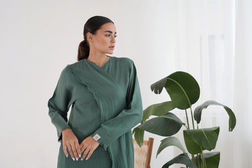 Fiber Turquoise Abaya
